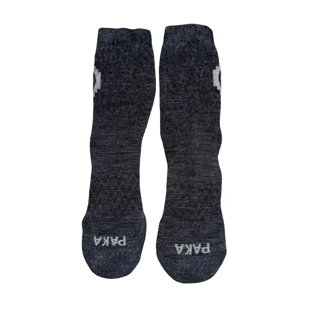 Paka Alpaca Wool Crew Socks Women OS Charcoal Grey Excellent Performance Hiking
